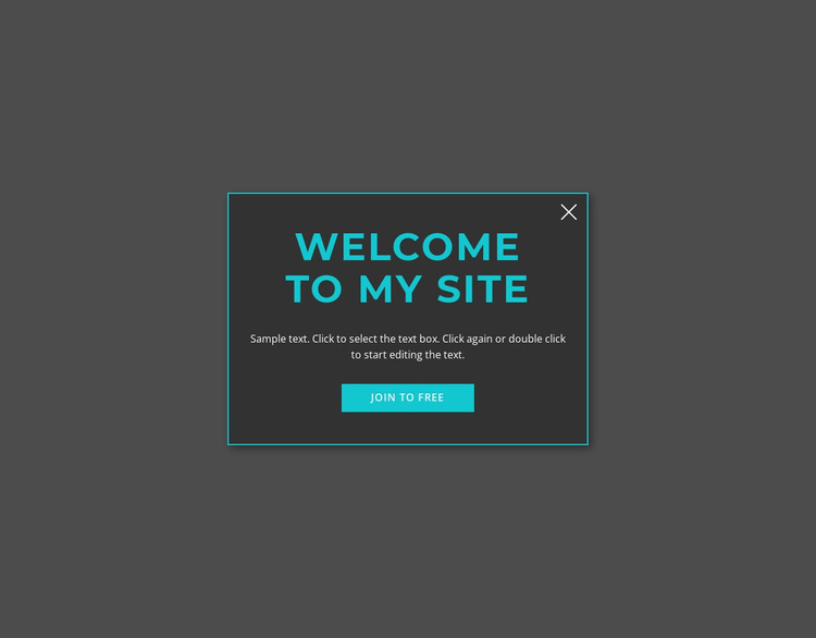 Welcome modal form WordPress Website Builder