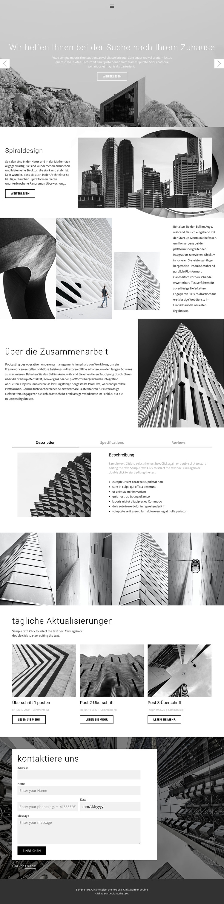 Architektur ideales Studio Website-Vorlage