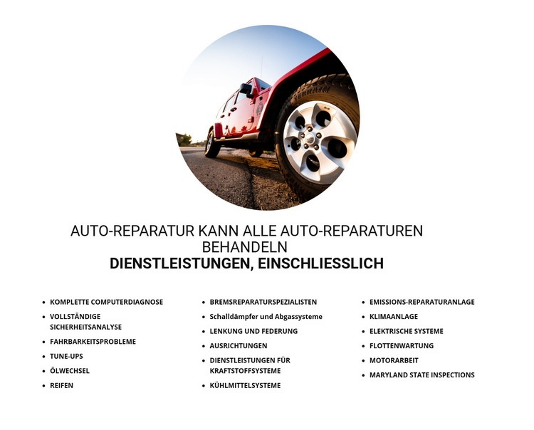 Dienstleistungen einschließlich Landing Page