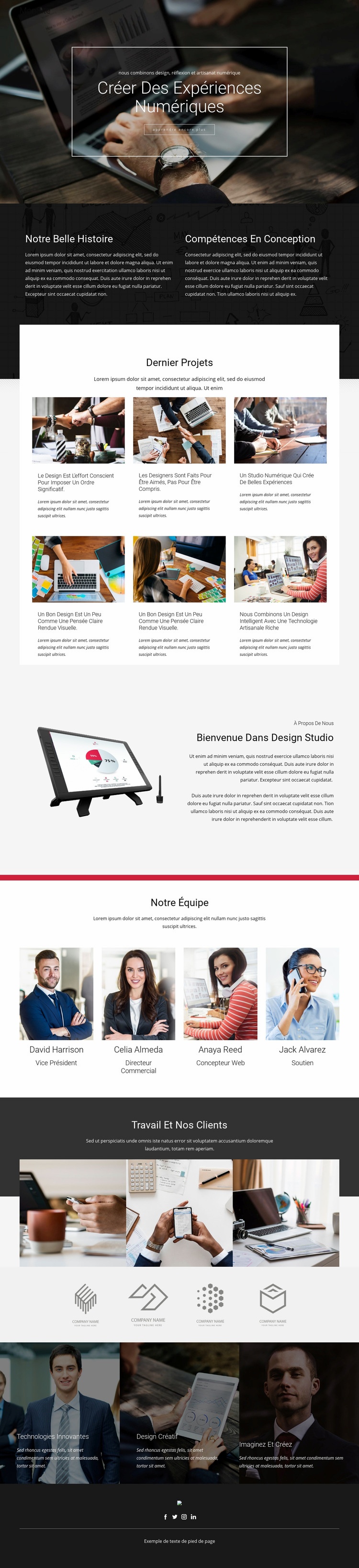 Création d'un studio de design numérique Conception de site Web