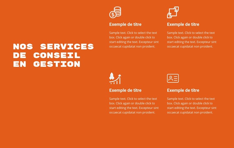 Services consultatifs Maquette de site Web