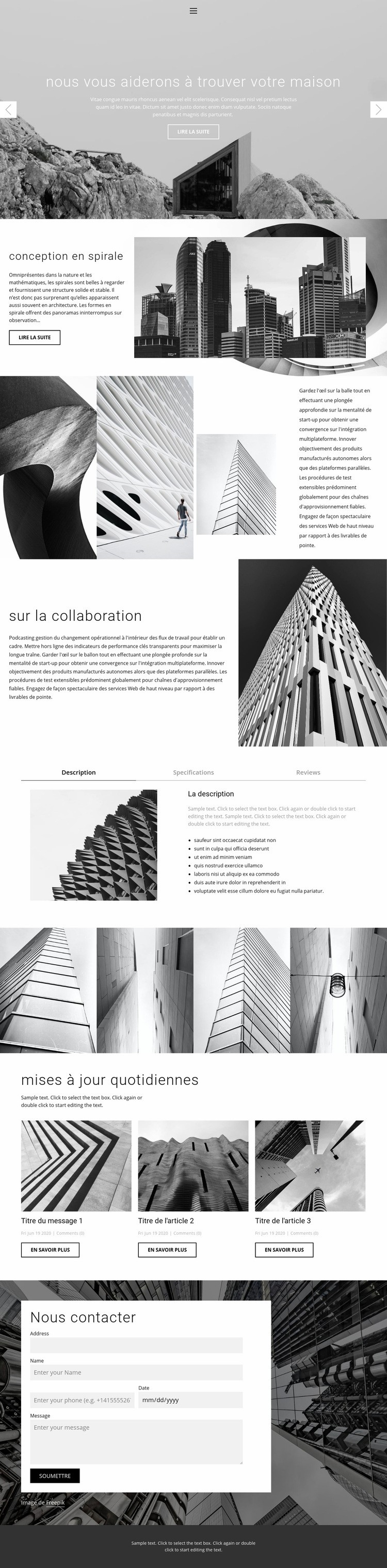 Studio idéal d'architecture Page de destination