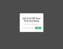 First Purchase Popup - Homepage Layout