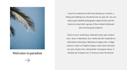 Welcome to paradise - Html Code Example by Nicepage
