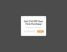 First Purchase Popup - HTML Web Page Builder