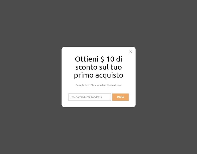 Primo popup di acquisto Modelli di Website Builder