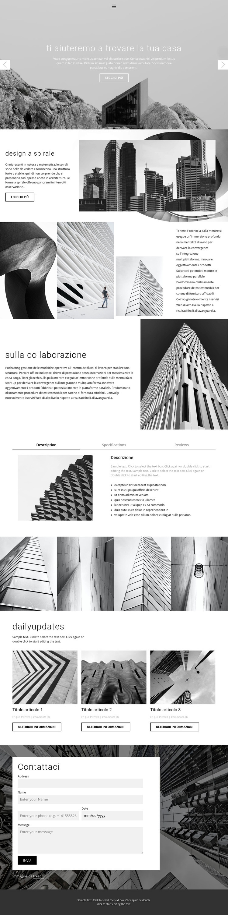 Studio ideale di architettura Pagina di destinazione