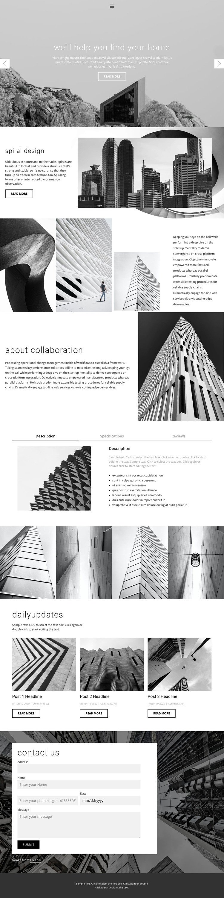 Arkitektur idealisk studio Html webbplatsbyggare