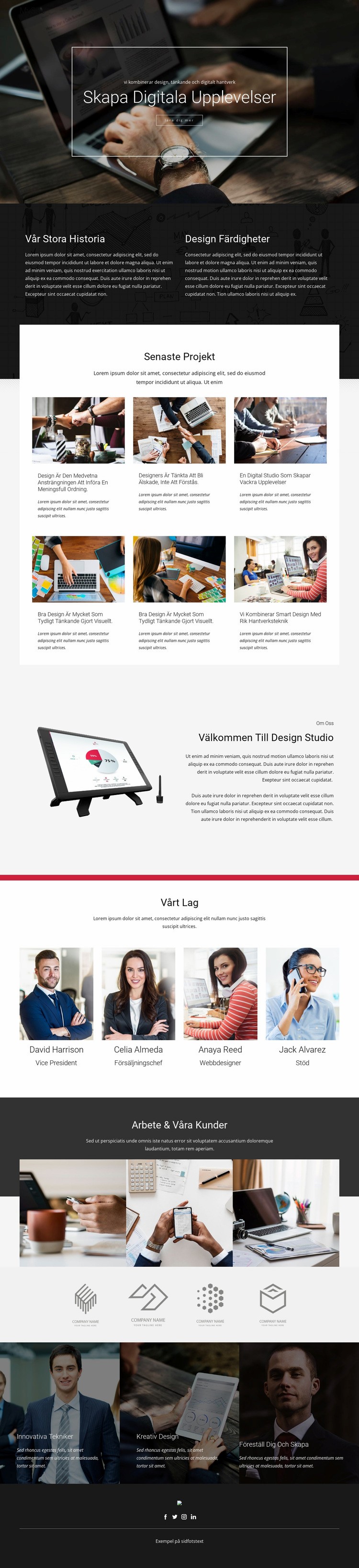 Skapar digital designstudio HTML-mall