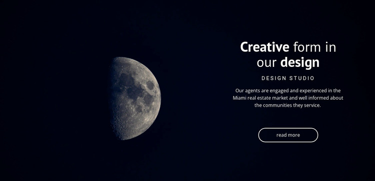 Space theme in projects Website Mockup