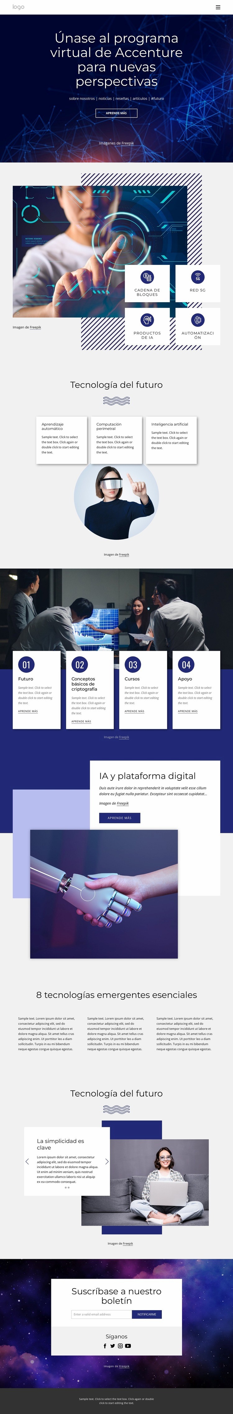 Nuevas perspectivas tecnológicas Plantillas de creación de sitios web