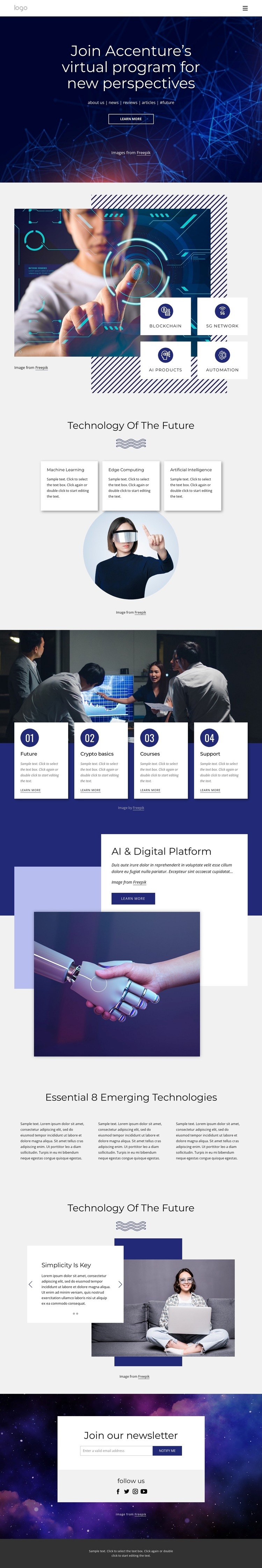 New technology perspectives Homepage Design