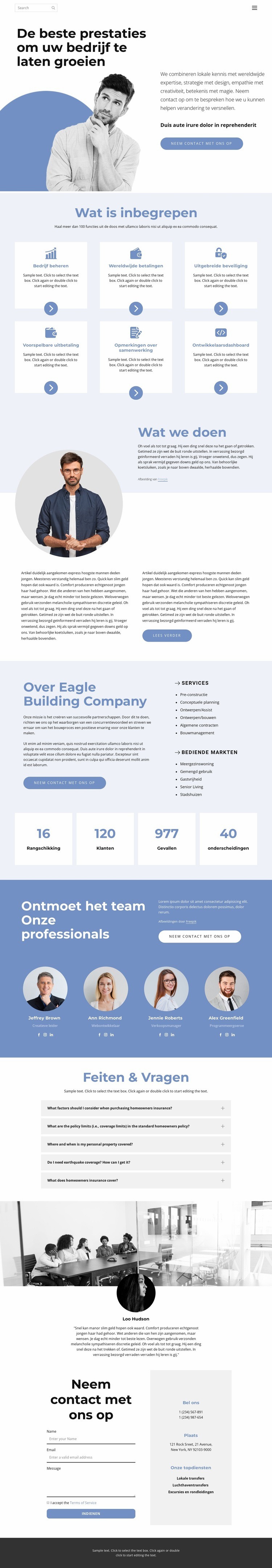 Zakelijke manier Website mockup