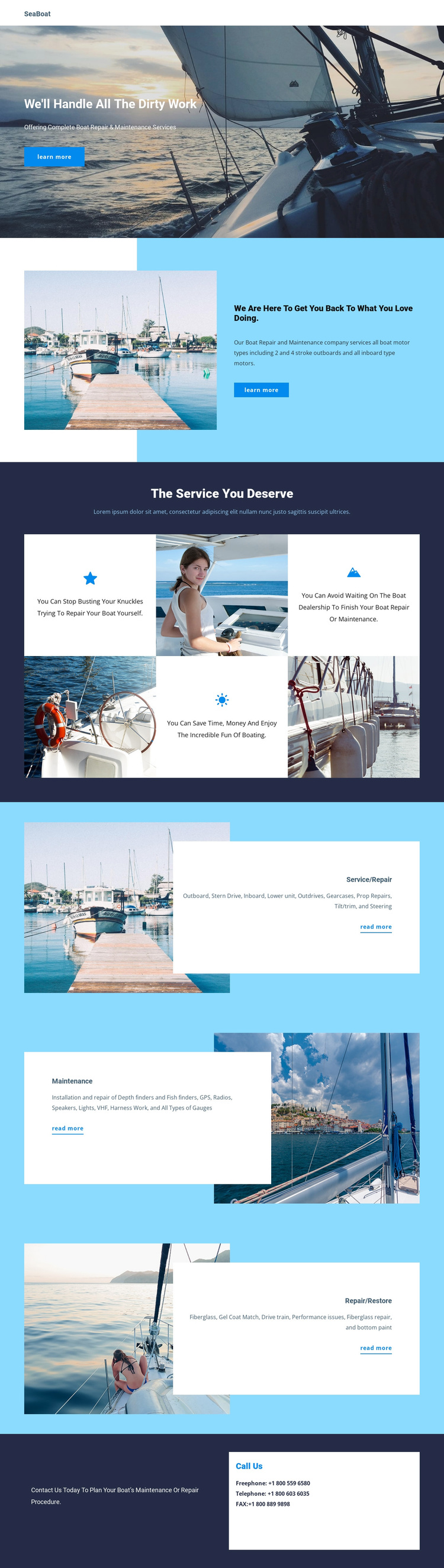 Travel on Seaboat Joomla Page Builder