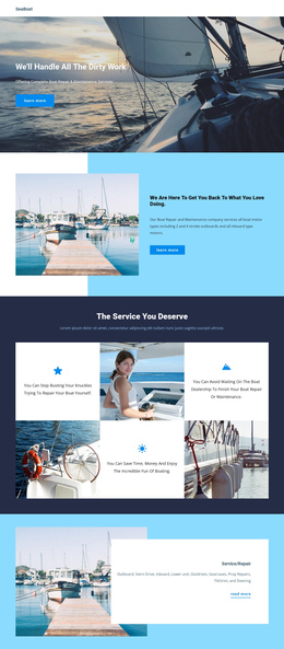 Travel On Seaboat - Ready To Use One Page Template