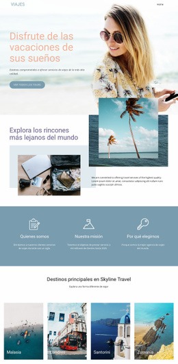 Agencia De Viajes De Ensueño: Plantilla HTML5 Adaptable