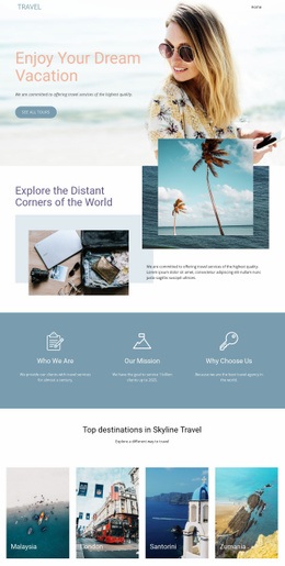 Dream Travel Agency - Website Creation HTML