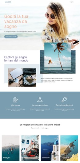 Pagina HTML Per Agenzia Di Viaggi Da Sogno