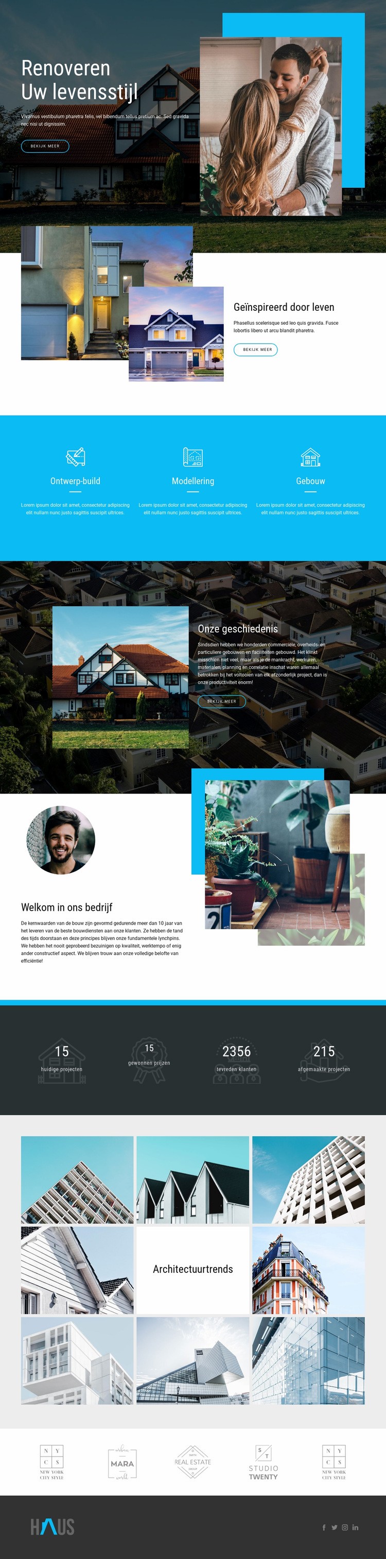 Renoveer onroerend goed Website Builder-sjablonen