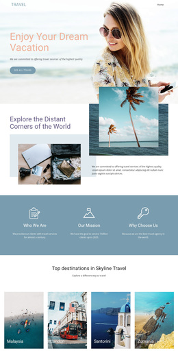 Dream Travel Agency - Create Beautiful Templates