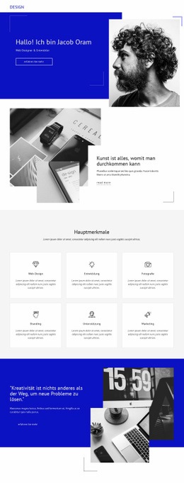 Jacob Oram Portfolio - Website-Vorlage Für Eine Seite