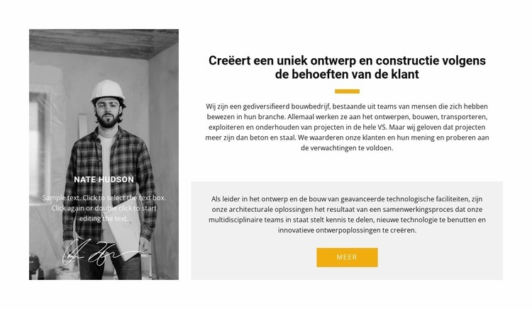 Chief engineer over het project Bestemmingspagina