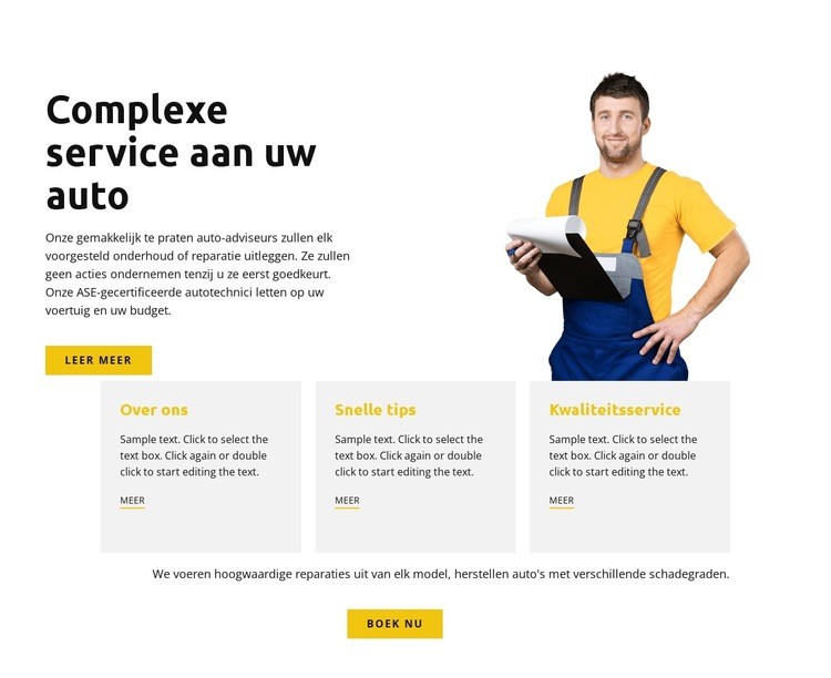 Uw auto is onder controle Html Website Builder