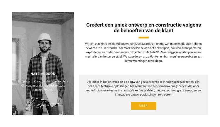 Chief engineer over het project Website Builder-sjablonen