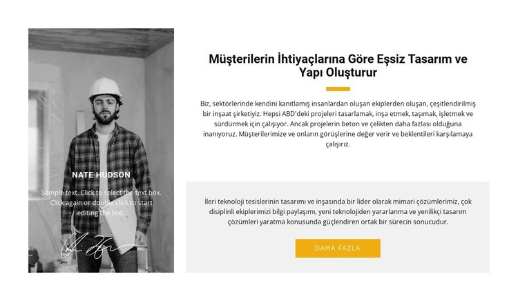 Proje hakkında baş mühendis HTML5 Şablonu