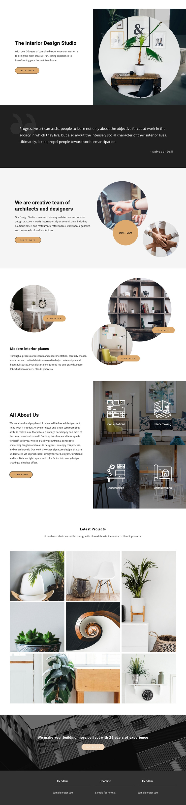 Interior innovations One Page Template