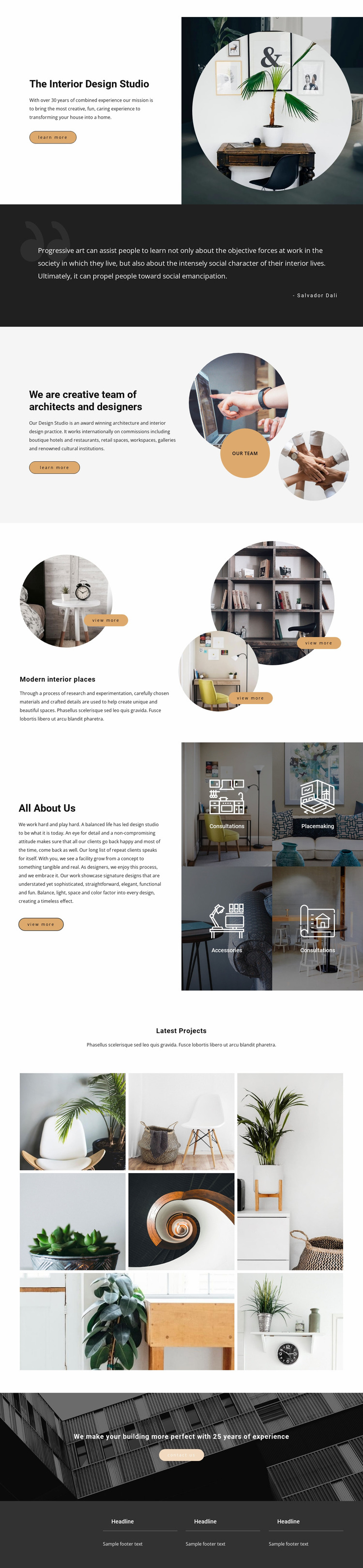 Interior innovations Website Mockup