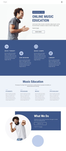 Online Music Education One Page Template