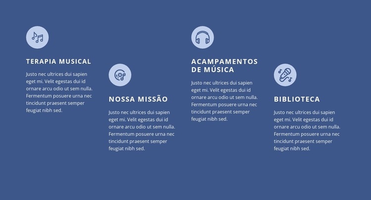 Cursos de música Maquete do site