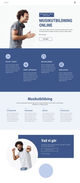 Musikutbildning Online Html5-Webbplats