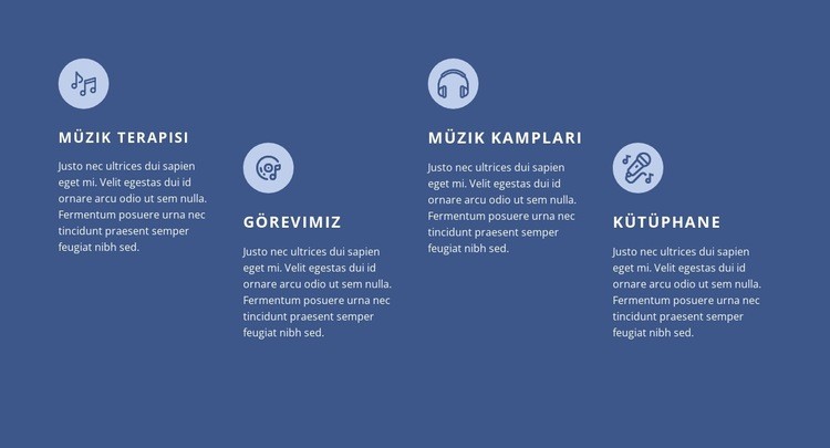 Müzik kursları Web Sitesi Oluşturucu Şablonları