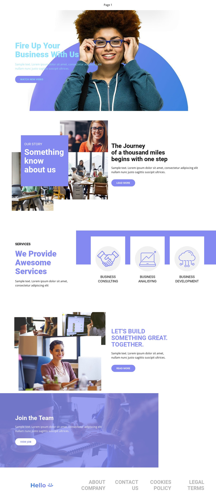 Fire up your business One Page Template