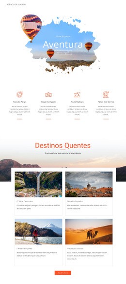 Passeios De Aventura E Viagens - Página De Destino Gratuita, Modelo HTML5