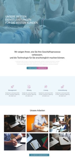 Responsive HTML5 Für Bester Service Für Kunden