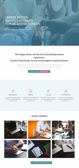 Bester Service Für Kunden - Kreatives, Vielseitiges Website-Modell