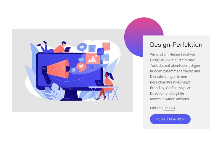 Perfektion des Designs HTML-Vorlage