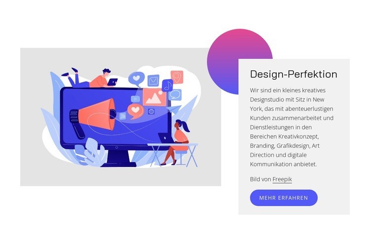 Perfektion des Designs Website design