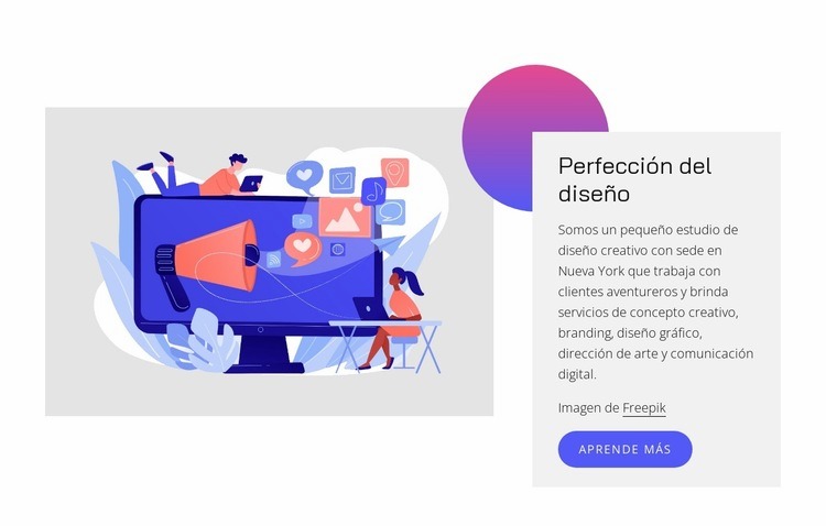 Perfección del diseño Creador de sitios web HTML