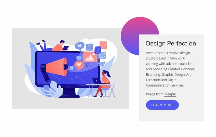 Design perfektion Html webbplatsbyggare