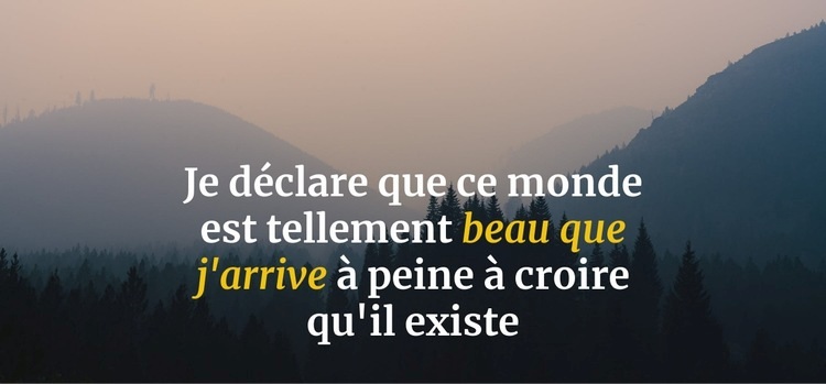 Tranquillité dans la nature Modèles de constructeur de sites Web