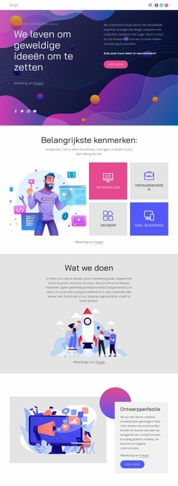 Zet Geweldige Ideeën Om In Realiteit - Sjabloon Voor Één Pagina