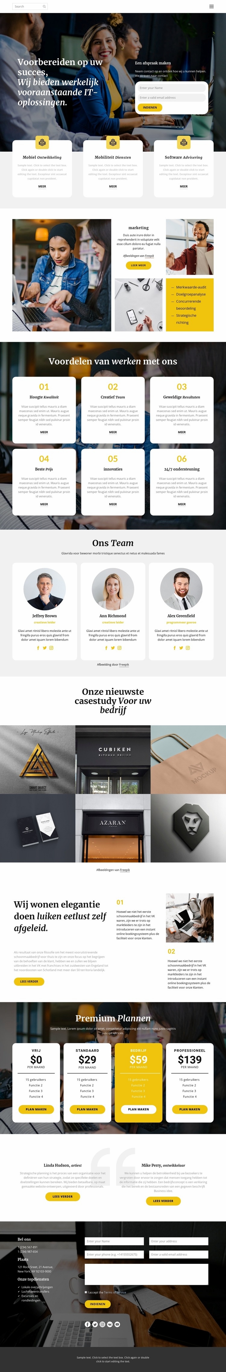 Naamloze vennootschap Website Builder-sjablonen