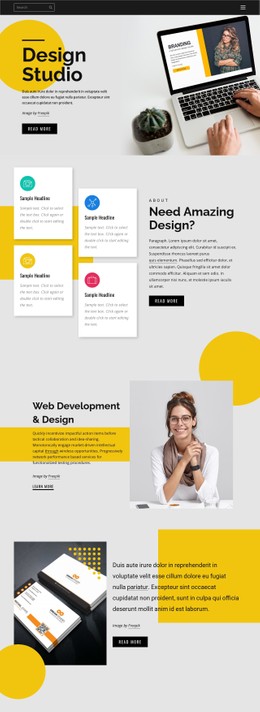 Brand, Print & Web Design Landing Page