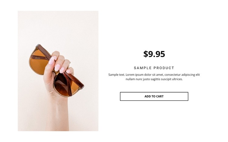Sunglasses product details CSS Template