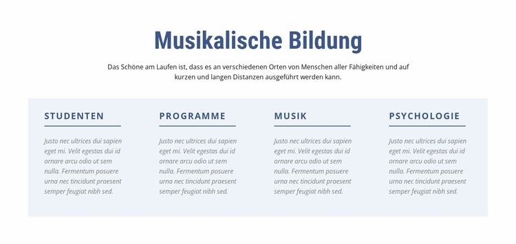 Musikalische Bildung HTML5-Vorlage