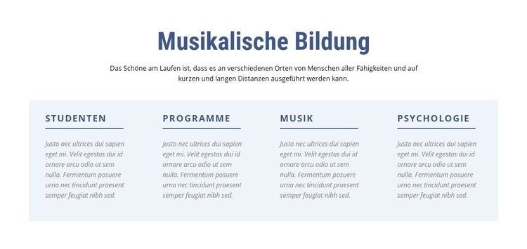 Musikalische Bildung Website Builder-Vorlagen